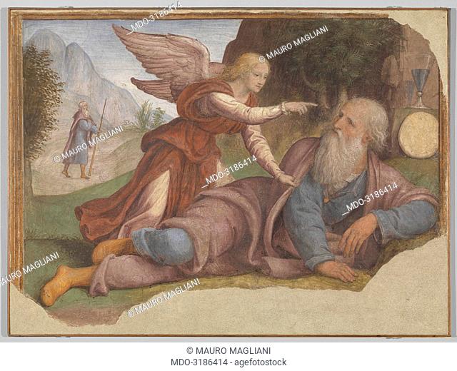 Elijah and the Angel (Elia e l'angelo), by Bernardino Luini, 16th Century, fresco transferred to canvas