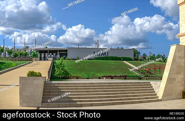 Anenii, Moldova â. “ 06. 28. 2019. Castle Mimi Winery Factory and Resort in Moldova, on a sunny summer day