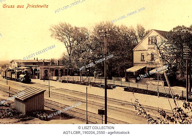 Bahnhof Priestewitz, Locomotives of Germany, 1902, Landkreis Meißen, Priestewitz, Bahnhof mit Güterzug