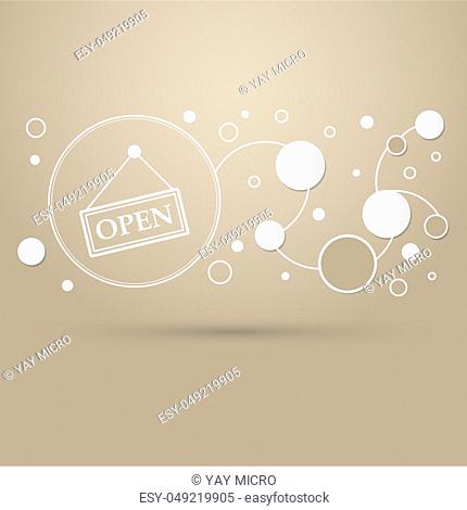 Open Icon on a brown background with elegant style and modern design infographic. illustration