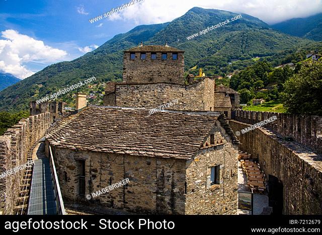 Sasso Corbaro Castle, Bellinzona, Ticino, Switzerland, Bellinzona, Ticino, Switzerland, Europe