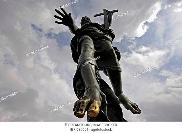 Bronze statue of Jesus (Redentore) on Mt. Ortobene, Sardinia, Italy, Europe