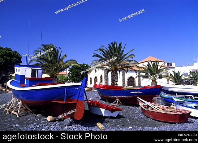 Fishing boats in La Lajita, Fuerteventura, Canary Islands, Spain, Europe