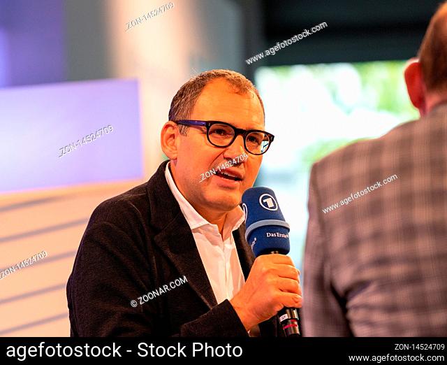 FRANKFURT AM MAIN, Germany - October 18 2019: Christian Seiler (german journalist and author) at 71st Frankfurt Book Fair / Buchmesse Frankfurt
