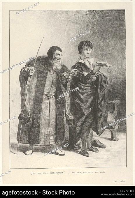 Polonius and Hamlet, 1834-43., 1834-43. Creator: Eugene Delacroix