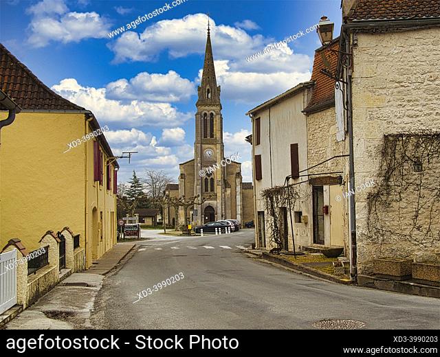 village church, Saussignac, Dordogne Department, Nouvelle-Aquitaine, France
