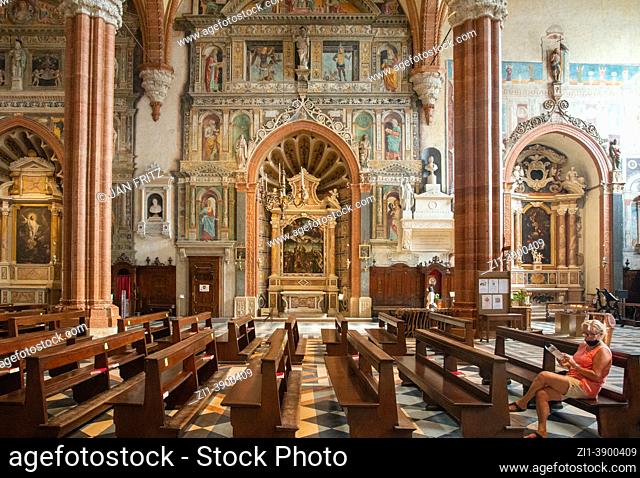 interior of Duomo in Verona, Italy
