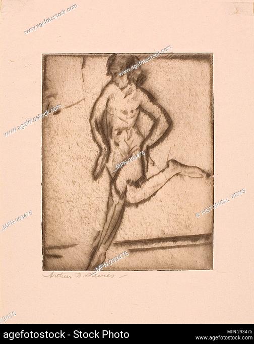 Author: Arthur B. Davies. Girl Running - 1917 - Arthur B. Davies American, 1862-1928. Drypoint on zinc on ivory wove paper, tipped onto cream wove paper