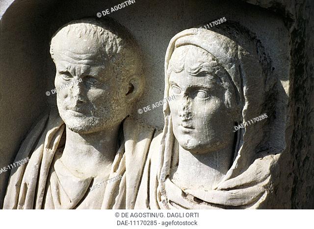 Funeral stele depicting a husband and wife, from Vergina, Veria, Greece. Greek civilisation
