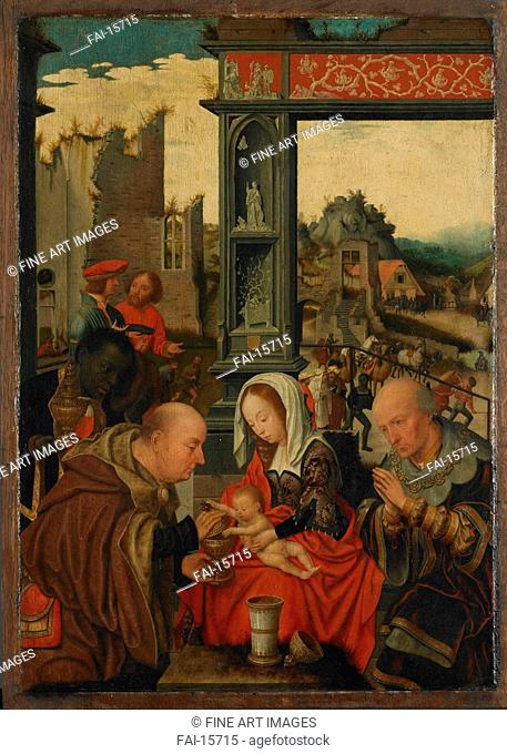 The Adoration of the Magi. Mostaert, Jan (1472. 73-1555. 56). Oil on wood. Early Netherlandish Art. 1525. Rijksmuseum, Amsterdam. 51x36, 7. Painting