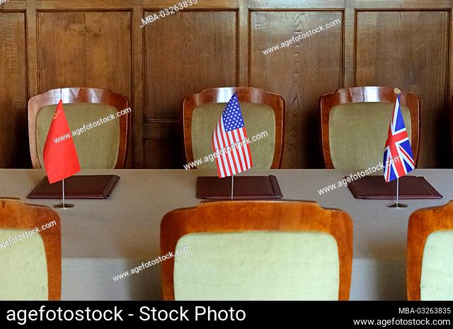 The English billiard room, place of signing the Yalta treaties, Livadija Palace, Yalta, Crimea, Ukraine, Eastern Europe