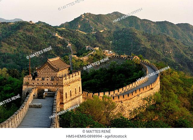 China, near Beijing, Great Wall of China listed as World Heritage by UNESCO, Mutianyu section
