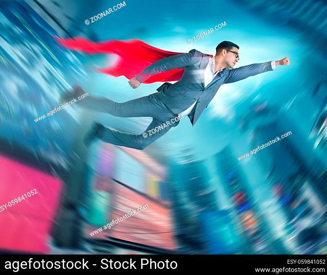 The businessman in superhero concept with red cover