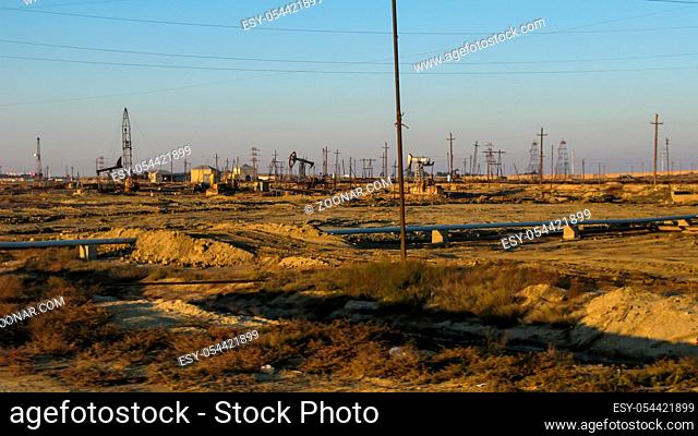 Mining on the oil fields near Baku Azerbaijan