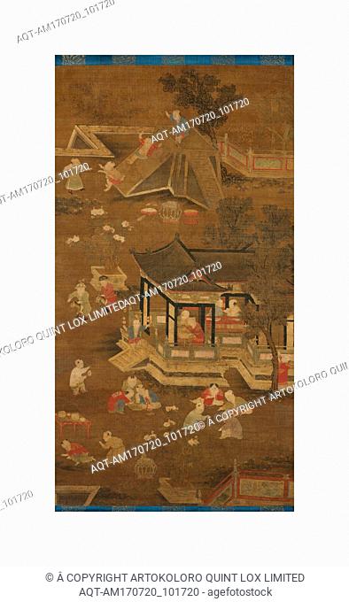 å…ƒ/æ˜Ž ä½šå å¬°æˆ²åœ– è»¸, Children Playing in the Palace Garden, late Yuan (1271â€“1368)â€“early Ming (1368â€“1644) dynasty, late 13thâ€“15th century, China