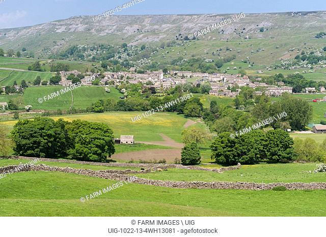 Market town of Reeth in early summer