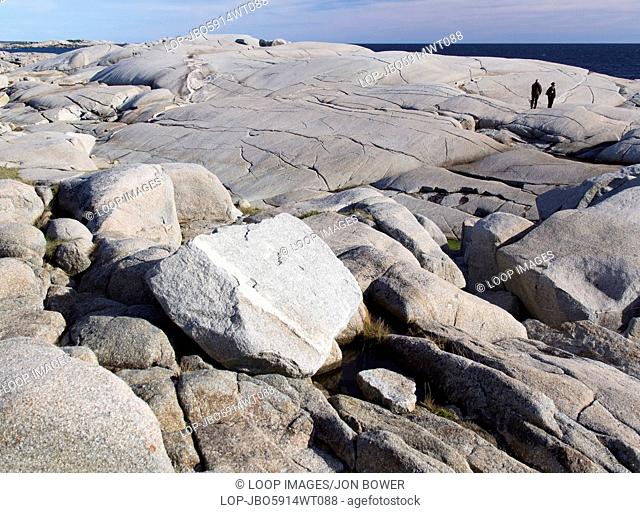 On the rocks at Peggy's Cove in Nova Scotia