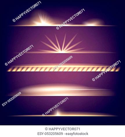 Creative concept Vector set of glow light effect stars bursts with sparkles isolated on black background. For illustration template art design