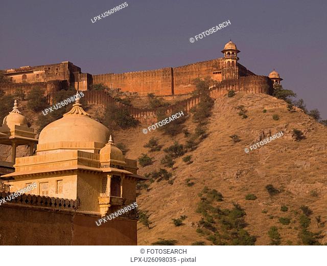 Exterior wall of Amber Fort, Jaipur, India