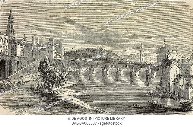 View of Montauban, Tarn-et-Garonne, France, illustration from L'Illustration, Journal Universel, No 897, Volume 35, May 5, 1860
