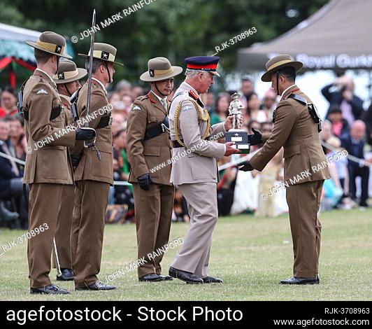 Prince Charles, Colonel-in-Chief of the Royal Gurkha Rifles, attends their 25th birthday celebrations at Sir John Moores Barracks in Folkstone