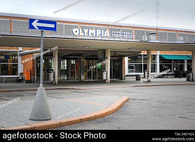 Helsinki, Finland. March 18, 2020. Empty Olympia Terminal. Covid-19 pandemic has a strong impact on the traffic and activities of the Port of Helsinki