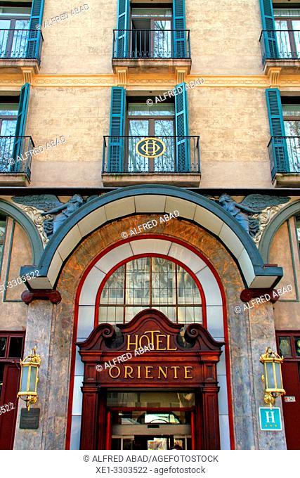 Hotel Oriente, 1882, architect Eduard Fontseré i Mestres, La Rambla, Ciutat Vella, Barcelona, Catalonia, Spain