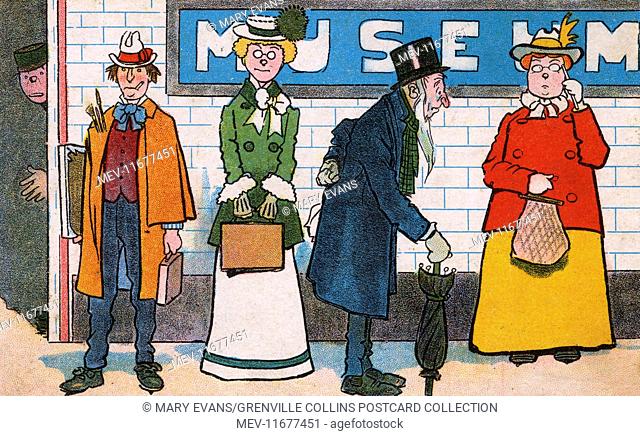 Central Line series. A variety of passengers awaiting their train on the platform at Museum - two prim and proper Bloomsbury Spinsters