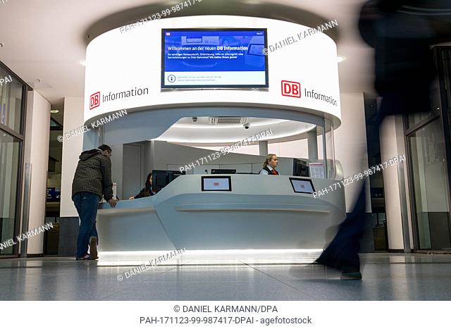 Picture of a new information counter providing personalised advice and digital information taken at the Main Station in Nuremberg, Germany, 23 November 2017