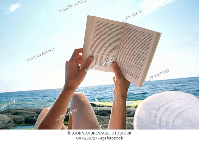 Reading at the beach