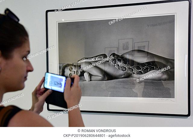 Journalists' tour of the ""Helmut Newton in Dialogue: Fashion and Fictions"" retrospective photographic exhibition Kampa Museum staged in cooperation with...