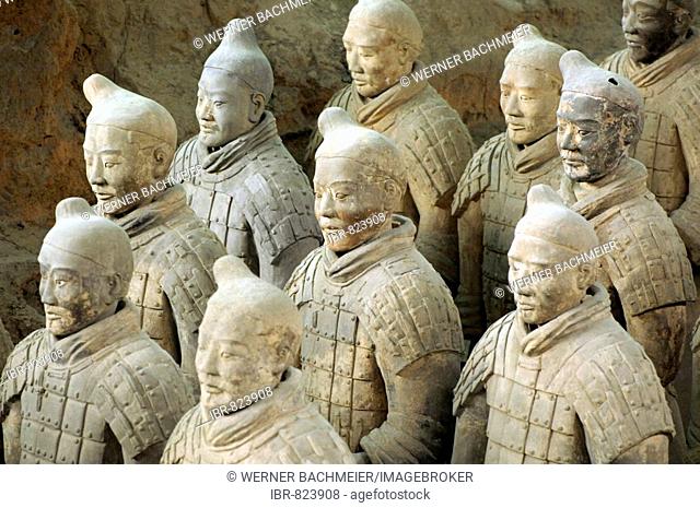 Terracotta Army, Warriors, part of the tomb complex, Pit 1, mausoleum of the first Qin Emperor near Xi'an, Shaanxi Province, China, Asia