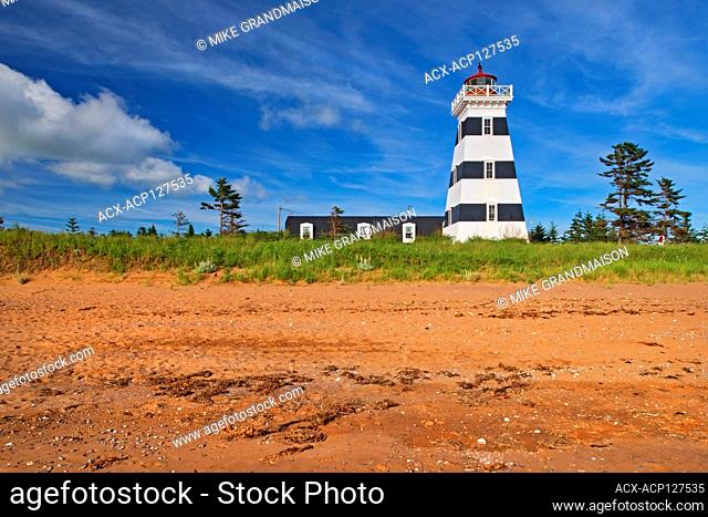 West Point Lighthouse and red sand West Point Prince Edward Island Canada