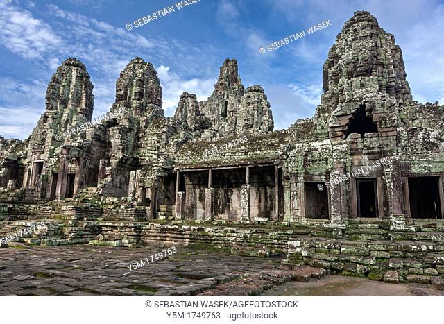 The Bayon Khmer: Prasat Bayon is a well-known and richly decorated Khmer temple at Angkor in Cambodia, Built in the late 12th century or early 13th century as...