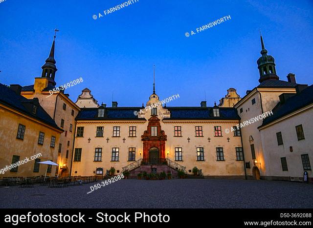 Tyreso, Sweden The facade of the Tyreso Palace grounds at sunset, built in 1636