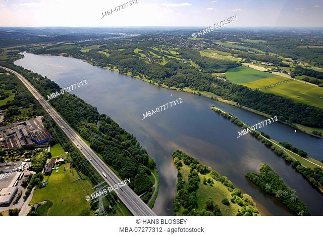 Kemnade Reservoir, Witten, Ruhr Area, North Rhine-Westphalia, Germany, Europe