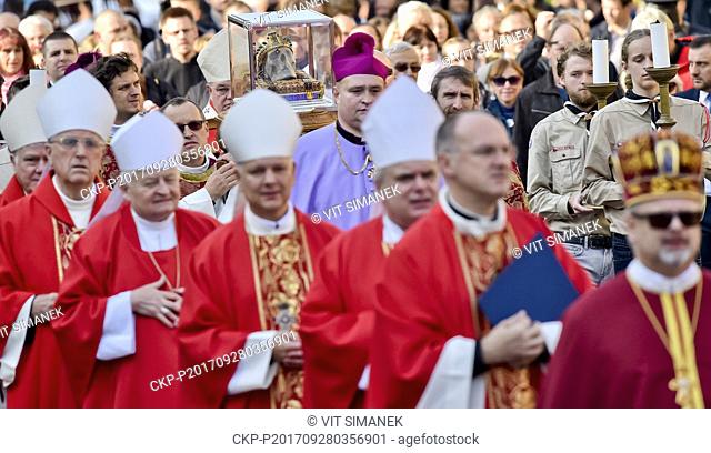 Bishop Frantisek Vaclav Lobkowicz (not pictured) served a Mass at the Saint Wenceslas Pilgrimage on the site where the medieval Czech Duke Wenceslas was...