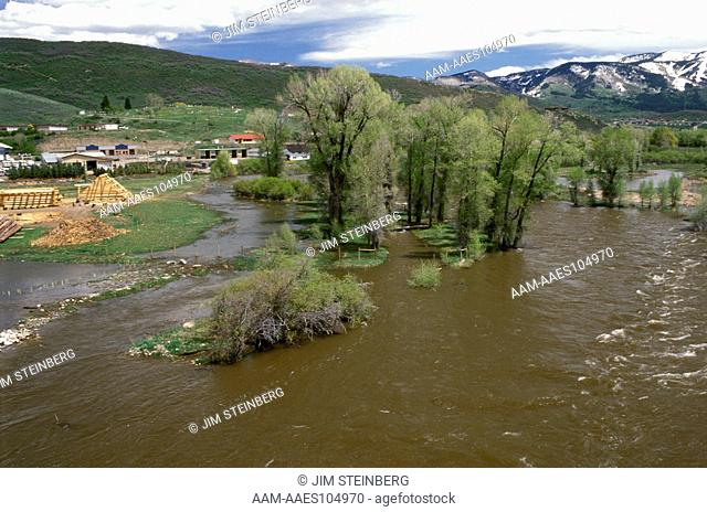 Flooding of Yampa River due to Spring Melts, Steamboat Springs, CO