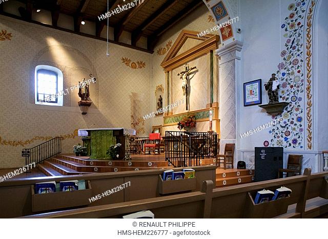 United States, California, San Luis Obispo, San Luis Obispo de Tolosa, inside the church, altar