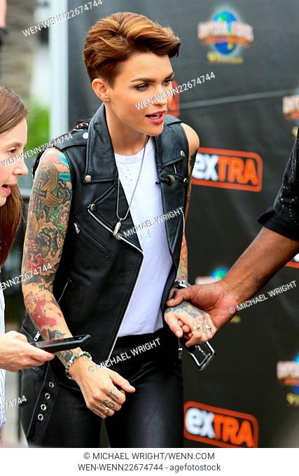 Ruby Rose seen at Universal Studios where she was interviewed by Charissa Thompson for television show Extra Featuring: Ruby Rose Where: Los Angeles, California