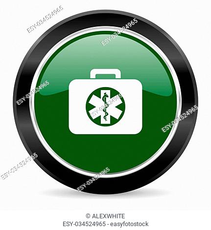 green glossy web button