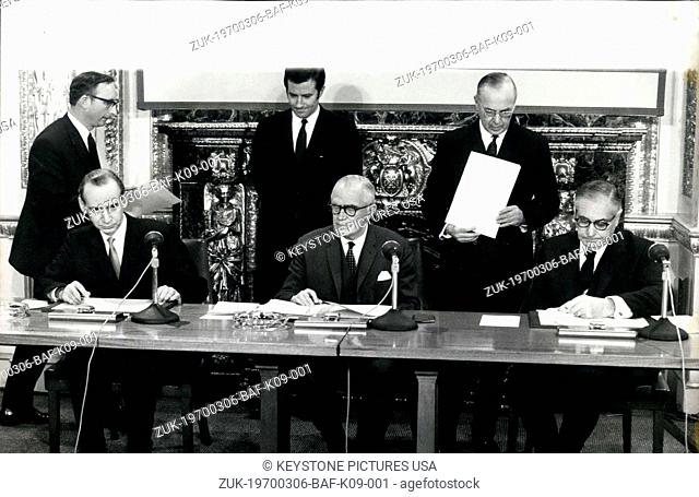 Mar. 06, 1970 - Treaty Of Non-Proliferation Of Nuclear Weapons. Ratification Ceremony At Lancaster House.: The Treaty of the Non-Proliferation of Nuclear...