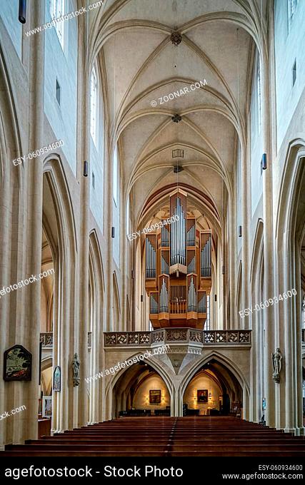 Interior view of St James Church in Rothenburg