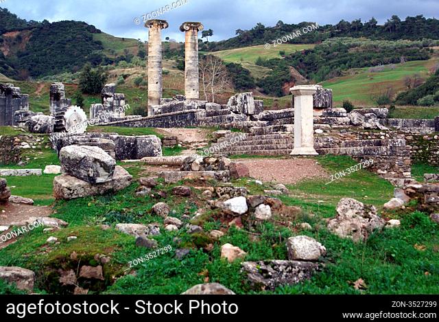 Old ruins of Artemis temple in Sardis, Turkey