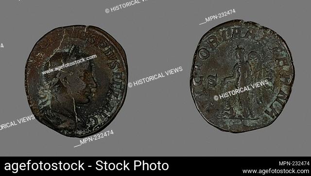 Sestertius (Coin) Portraying Emperor Gordianus - AD 238/244 - Roman - Artist: Ancient Roman, Origin: Roman Empire, Date: 238 AD–244 AD, Medium: Bronze
