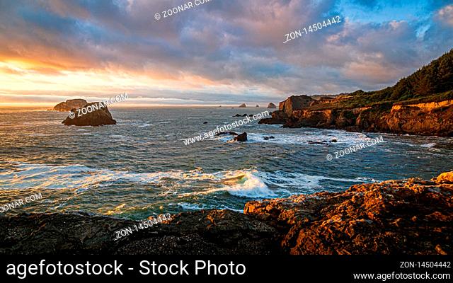 A color sunset landscape from Humboldt County, California