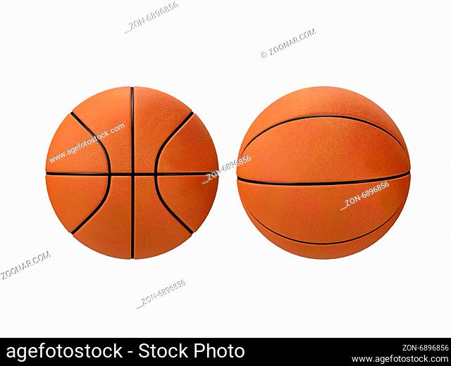 Basketball, front and side view, isolated on white background