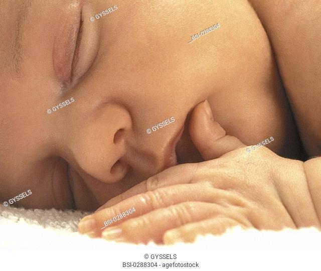 INFANT SLEEPING<BR>Model.<BR>15-day-old baby