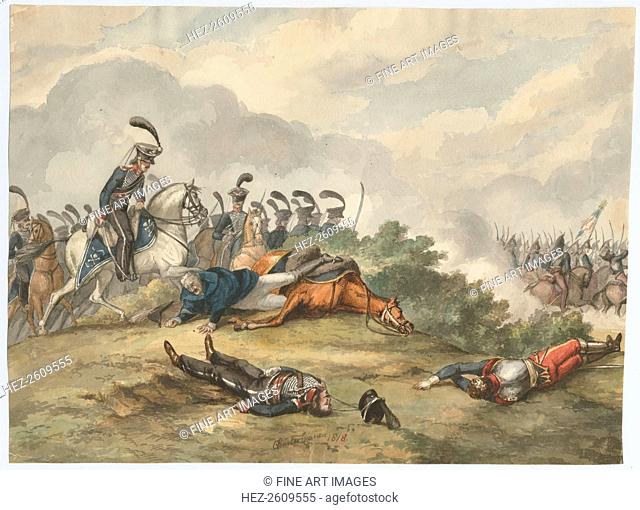 Marshal Blücher at the Battle of Ligny on 16 June 1815, 1818. Artist: Warren, Charles Turner (1762-1823)