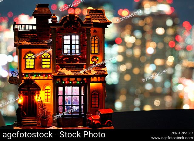 Western building of the house of antiques and night view. Shooting Location: Tokyo metropolitan area